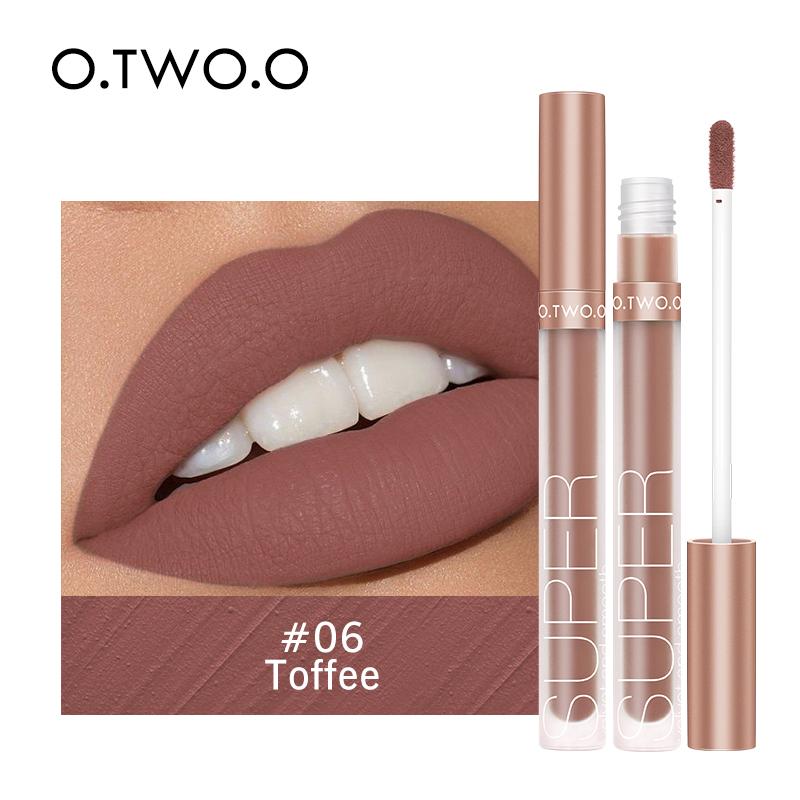 O.TWO.O Пигмент для блеска для губ, матовый бархатный макияж, водостойкая долговечная жидкая помада телесного цвета, коричневый, красный цвет для женщин 9134
