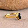 Black Onyx Gemstone Solid 925 Sterling Silver Marquise Gemstone Handmade Designer Yellow Gold Ring For Women
