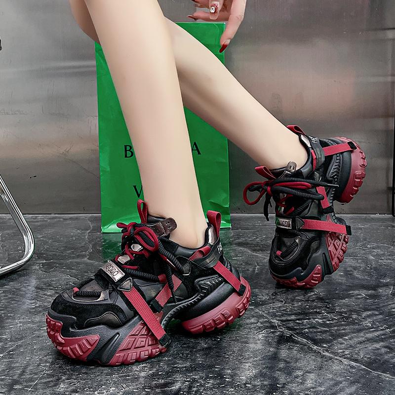 Fashion Color Block Chunky Sneaker for Women Designer Bottom Running Shoes Fashion Casual Increased Internal Platform Women's Shoes