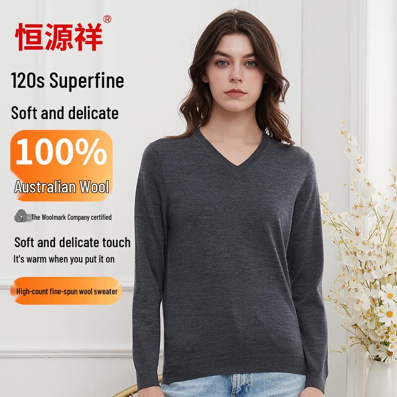 Женский свитер Hengyuanxiang из 100% тонкой шерсти
