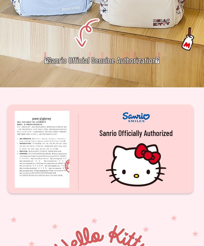 Двухлямочный рюкзак Hello Kitty & Cinnamoroll - Вместительная дорожная и школьная сумка для женщин