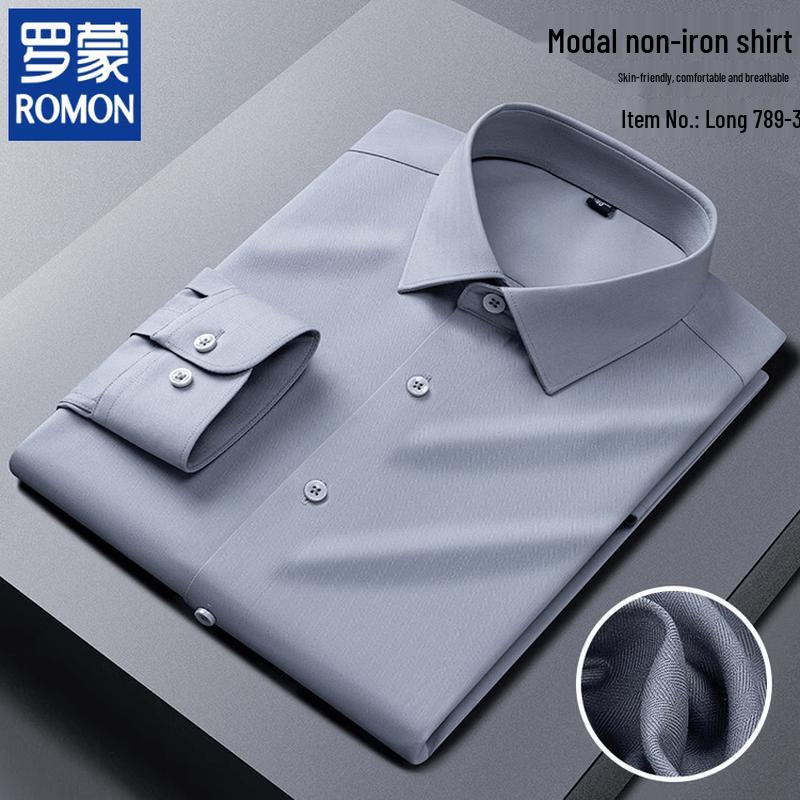 ROMON Мужская рубашка business casual из модала, не требующая глажки