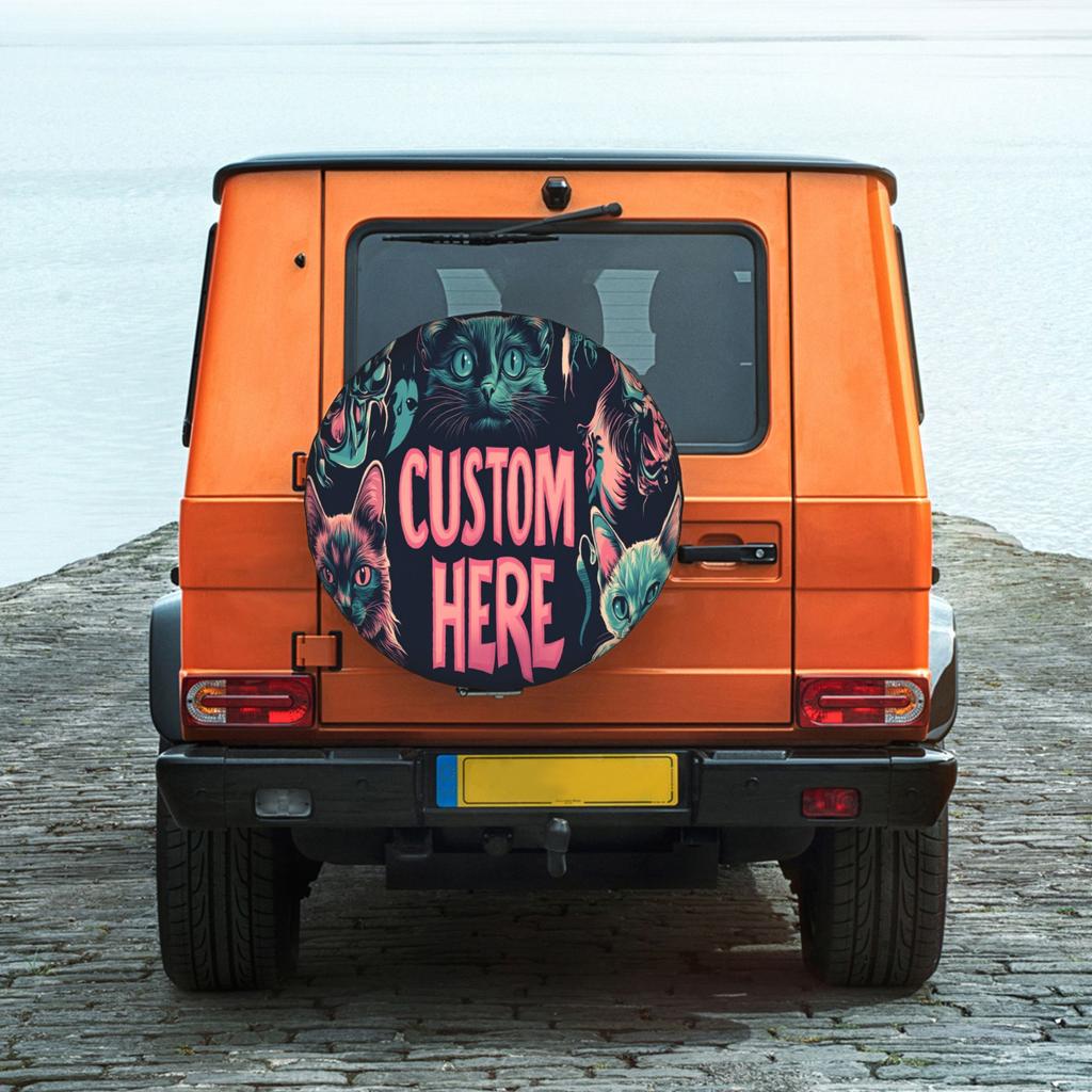 Personalized Spare Tire Cover, Custom, Waterproof, Dustproof, Polyester Material, Wheel Protector, Suitable For All Weather Con