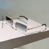 Vintage Rimless Square Sunglasses Women For Men Luxury Brand Designer Sun Glasses Punk Popular Diamond Cutting Eyeglasses