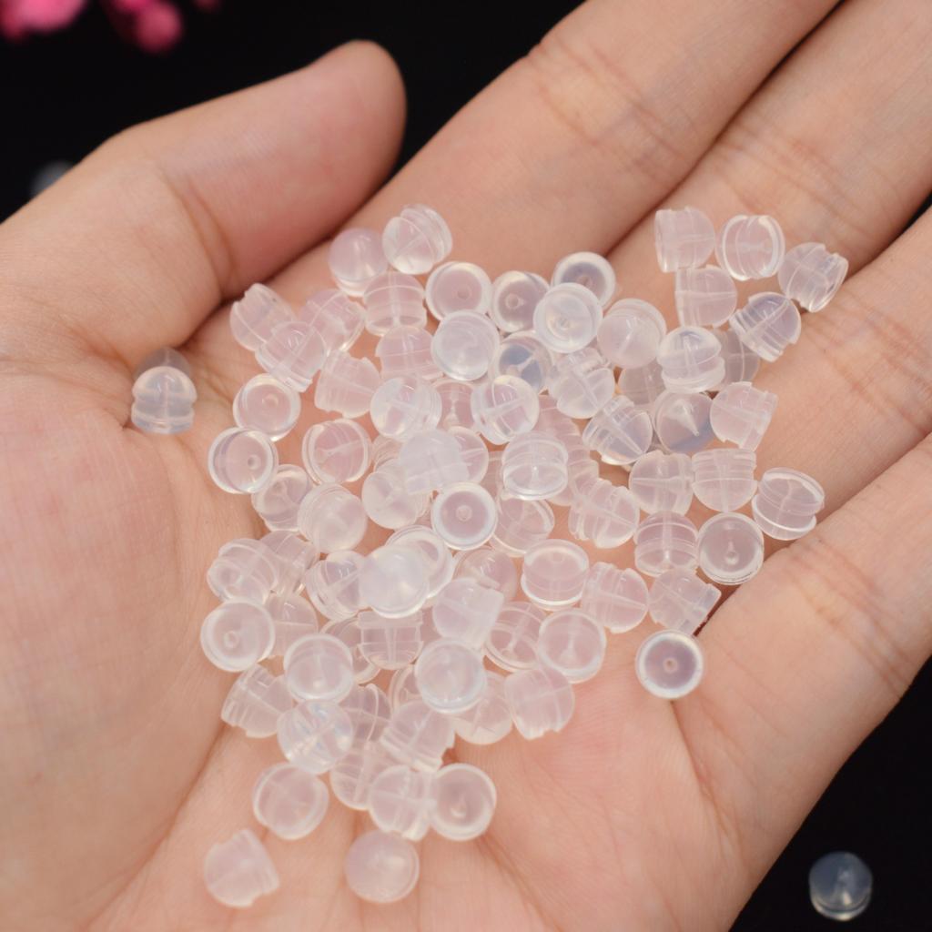 100 шт. берушей Hamburg, силиконовые прозрачные нескользящие и антиаллергические беруши, беруши-гвоздики, аксессуары для сережек ручной работы, беруши-гвоздики.