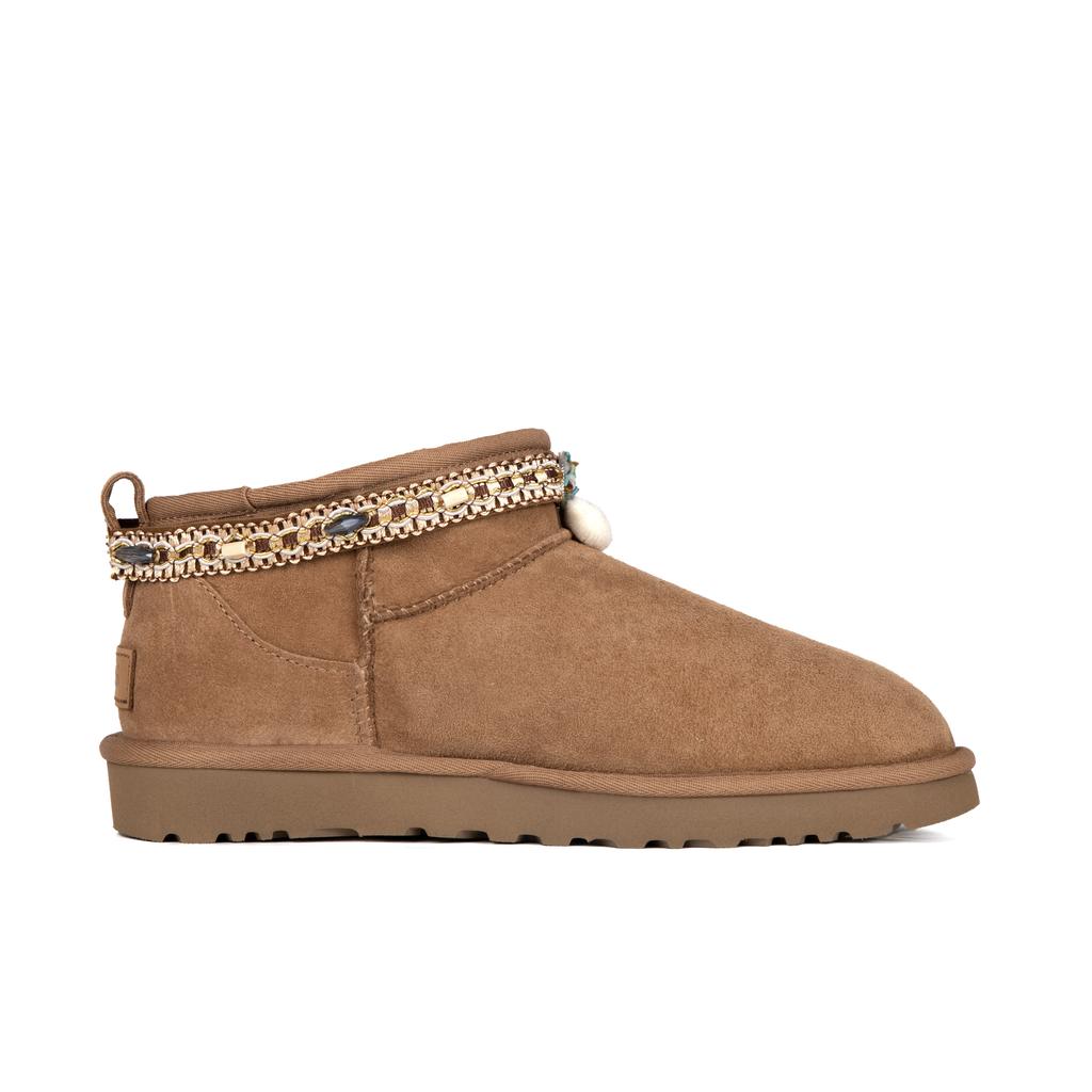UGG КЛАССИЧЕСКИЕ УЛЬТРА МИНИ Снежные ботинки из овчины Женские Коричневые 1116109-CHE(Команда186-)