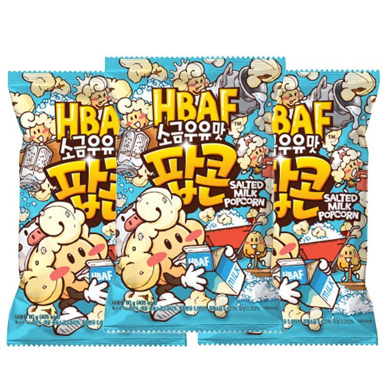 HBAF Seasoned Popcorn 17 Flavors, Premium Flavored Popcorn Collection (80g x 3 Bags) / Kfood, Authentic Korean Food