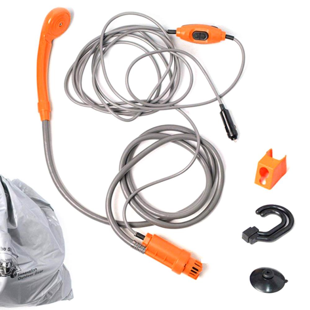 Портативный душ для кемпинга, уличный душевой насос 12 В со складным ведром емкостью 20 л для походов и кемпинга