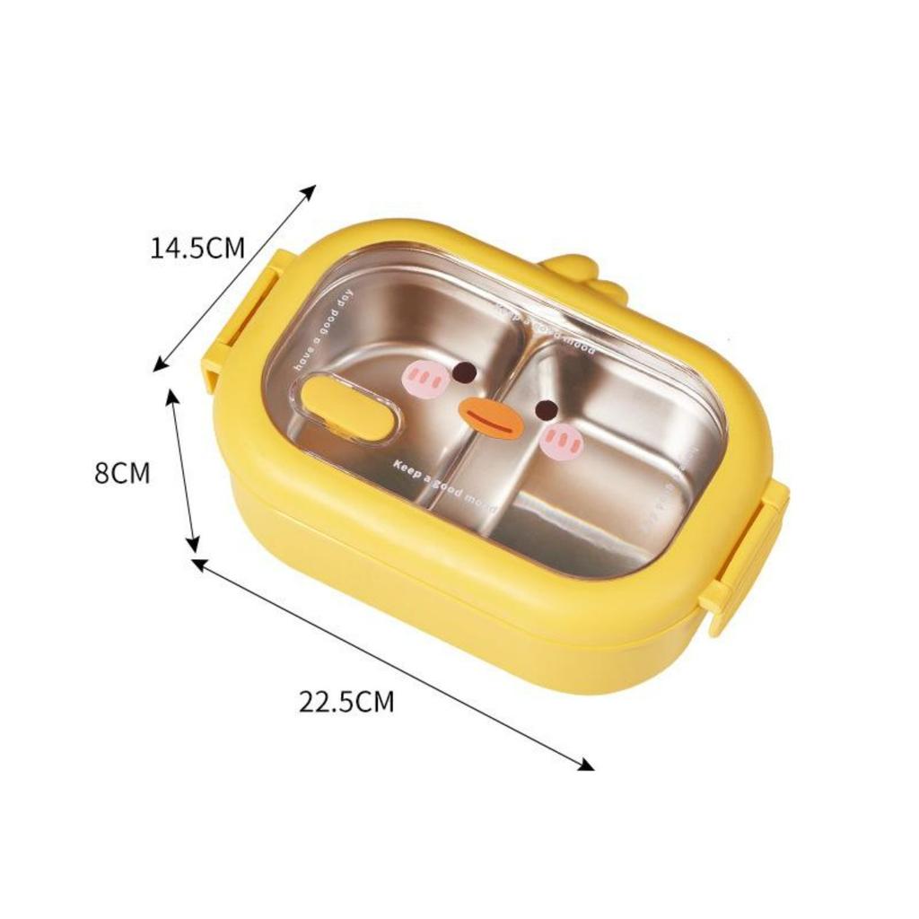 Ланч-бокс Bento из нержавеющей стали с 2 отделениями для детей, герметичный контейнер для еды для девочек и мальчиков