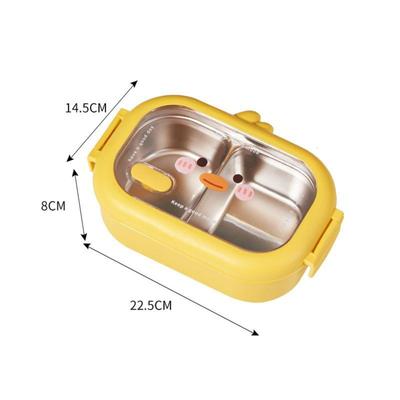 Ланч-бокс Bento из нержавеющей стали с 2 отделениями для детей, герметичный контейнер для еды для девочек и мальчиков