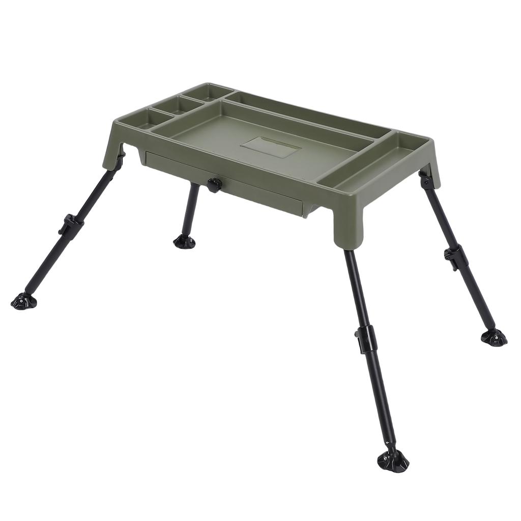 Tent Table Double Layer for Fishing Accessories Storage with Height Adjustable and Portable Design Folding Camping