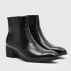 Casual Western Martin boots Chelsea boots Men's platform heightening zipper tooling shoes
