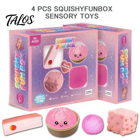 Talos 4/8 шт. Игрушка-антистресс для сжатия, Сенсорная мягкая эластичная игрушка-фиджет для снятия тревожности, Подарки для вечеринки для детей и взрослых