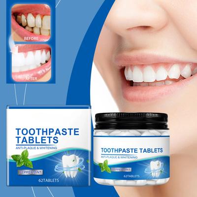 Таблетки зубной пасты с ароматом мяты Освежение полости рта Удаление пятен от чая и кофе Предотвращение кариеса Продвигает дентальную зубную пасту Таблетки