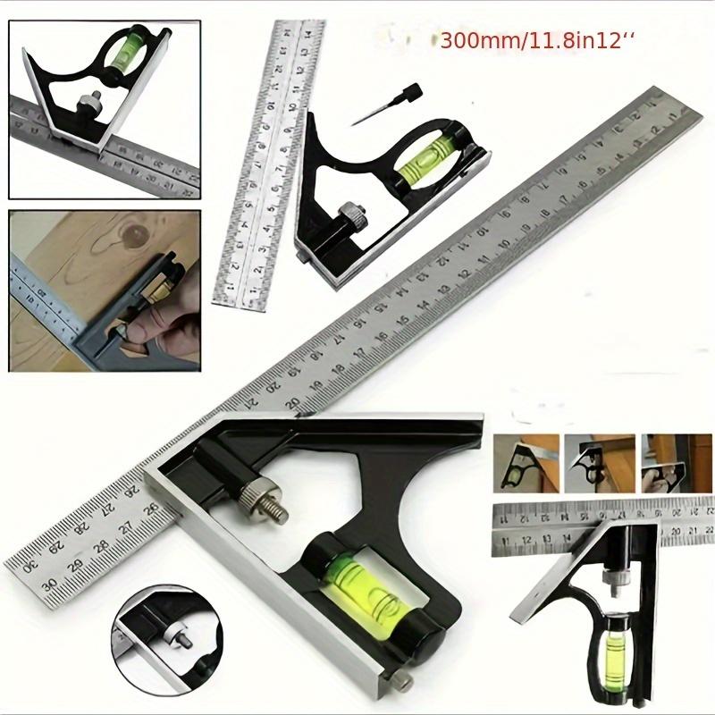 Регулируемый набор железных угловых линеек - Многофункциональный измерительный инструмент с комбинированным угольником для деревообработки, столярного дела и ремесленничества