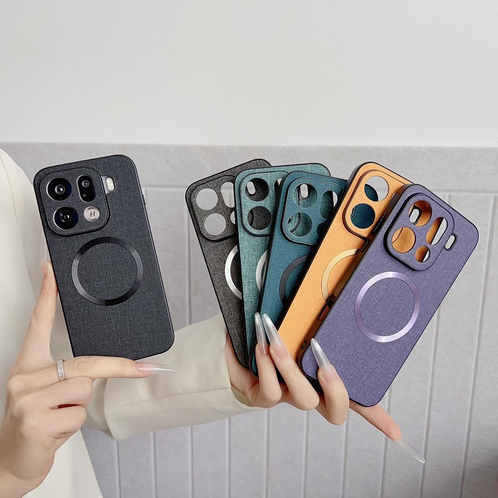 Для Oppo Find X9 X8 Pro для Magsafe Магнитный Чехол для Беспроводной Зарядки Чехол для Find X8 Ultra Find X9Pro Кожаная Защитная Крышка