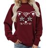 Leopard Print Round Neck Women's Hoodie - Autumn/Winter Casual Loose Fit, European Size