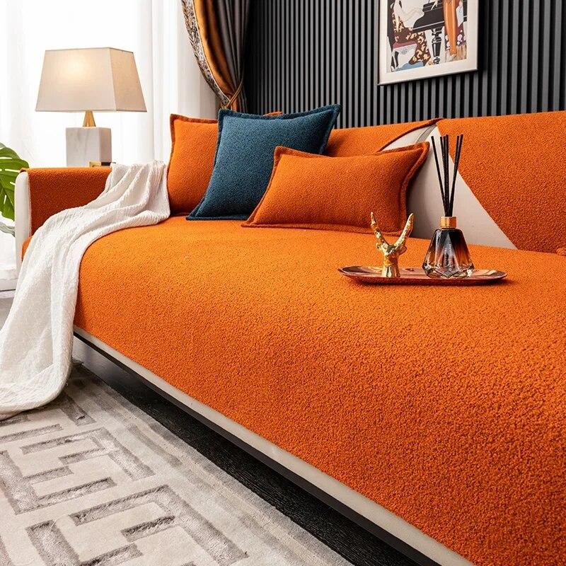 Luxurious  Cotton Linen Sofa Cushion Universall Seat Sofa Mat Anti-skid Couch Cover Modern  Linen Sofa Cover Backrest Towel