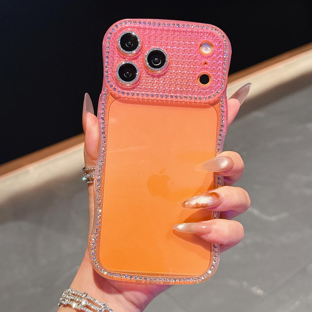 KEYSION Чехол для телефона со стразами для iPhone 13 14 15 16 17 Pro Max 17 Air 16 Plus Прозрачный Волнистый Защитный чехол для объектива Ударопрочная задняя крышка