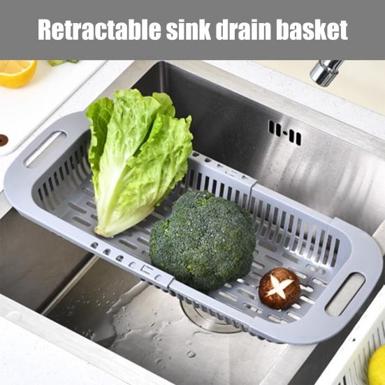 Retractable Drain Basket Over-the-sink Multifunction Food Grade Extendable Fruit Vegetable Washing Drainer Colander Strainer Bowl Tableware
