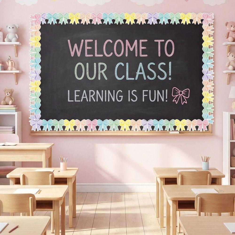 Self-Adhesive Bulletin Board Trim Blackboard Decorative Stickers for Classroom Decorations