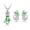 Crystal Cat 3pcs Shaped Necklace Earrings Jewelry Set  Gift Teen Girls Women For