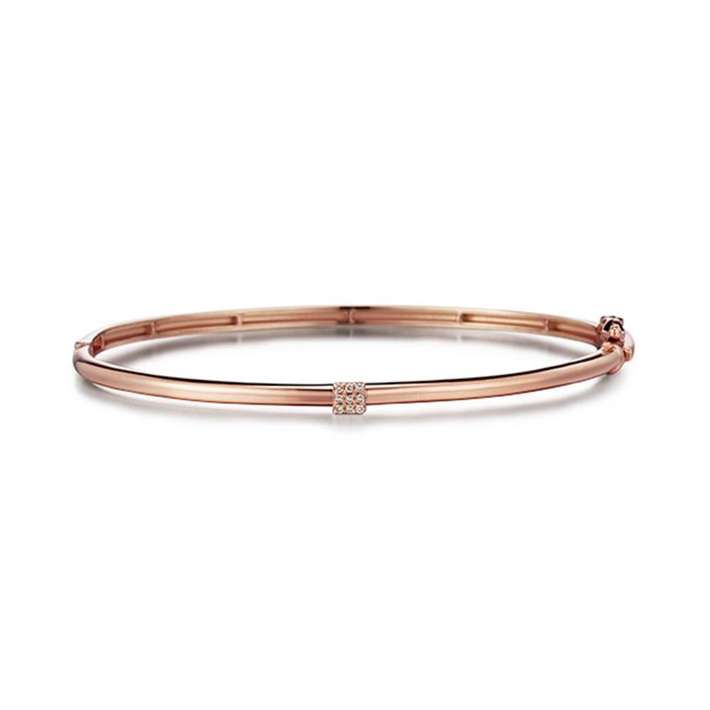 Roseedor Brown Square Glam Diamond Bangle Bracelet_211800071