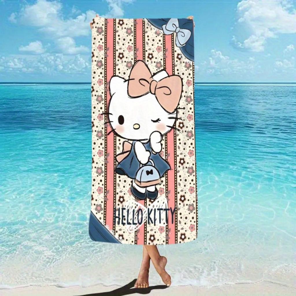 1 шт. для Hello Kitty Пляжное полотенце, Модное водопоглощающее быстросохнущее цельное пляжное полотенце большого размера