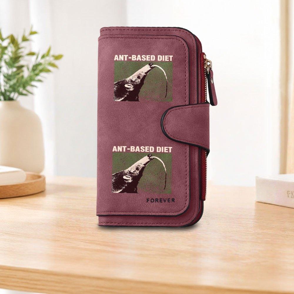 ANT BASED DIET long zipper wallet large capacity card holder unisex clutch bag stylish zippered coin purse suitable for daily use perfect gift for