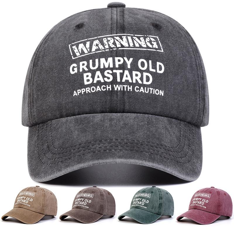 Letter printed baseball cap, daily leisure travel, sun protection, hiking, duckbill cap, camping, party