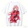 Лето 2026 DARLING in the FRANXX Зеро Ту 02 Аниме Футболка Мужская Женская Винтажная Оверсайз Уличная Одежда Харадзюку Повседневная Хлопковая Футболка