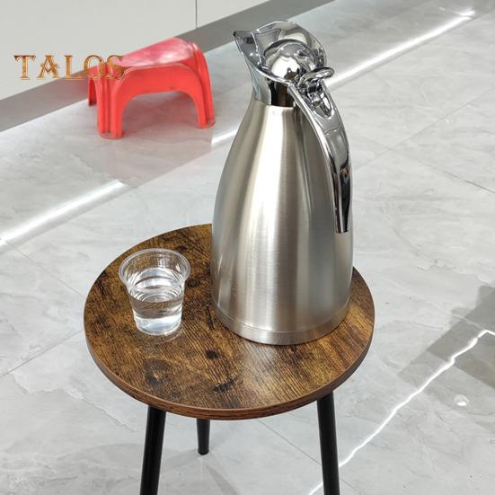 Круглый приставной столик, деревянная столешница с металлической ножкой, винтажный многофункциональный приставной столик для гостиной, спальни, экономящий место