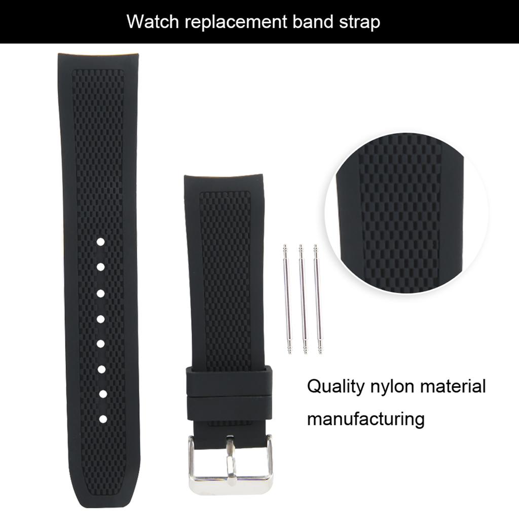 24mm Watch Band Silicone Pin Buckle Waterproof Sweat Proof Watch Strap