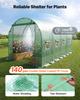VEVOR Walk-in Tunnel Greenhouse, 4.48x1.97x1.97 m Hoop House Greenhouse Tunnel with Watering System, Plant Hot House with Steel Frame, PE Cover