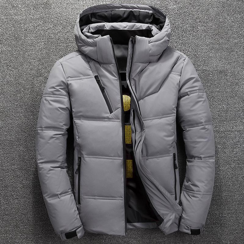 Winter New Men's White Duck Down Warm Hooded Thick Down Jacket High Quality Jacket