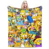 S-Simpsons Family Cartoon Characters Throw Blanket Soft Graphic Blankets  For Bedroom Camping Flannel Bedspread Bed Cover