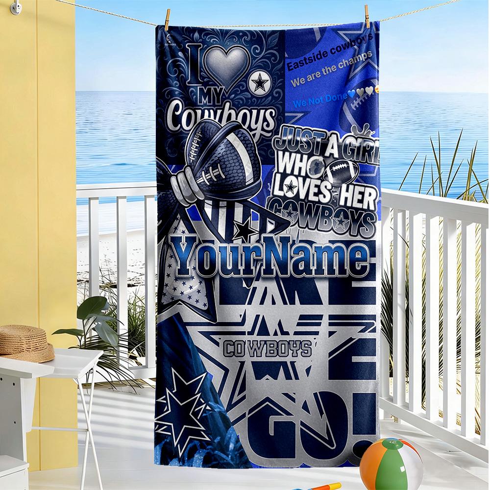 Dallas Customize Your Name Beach Towel Super Soft & Absorbent For Beach Bathroom Outdoor Swimming Pool Camping Picnic Yoga Diving Vacation Accessories