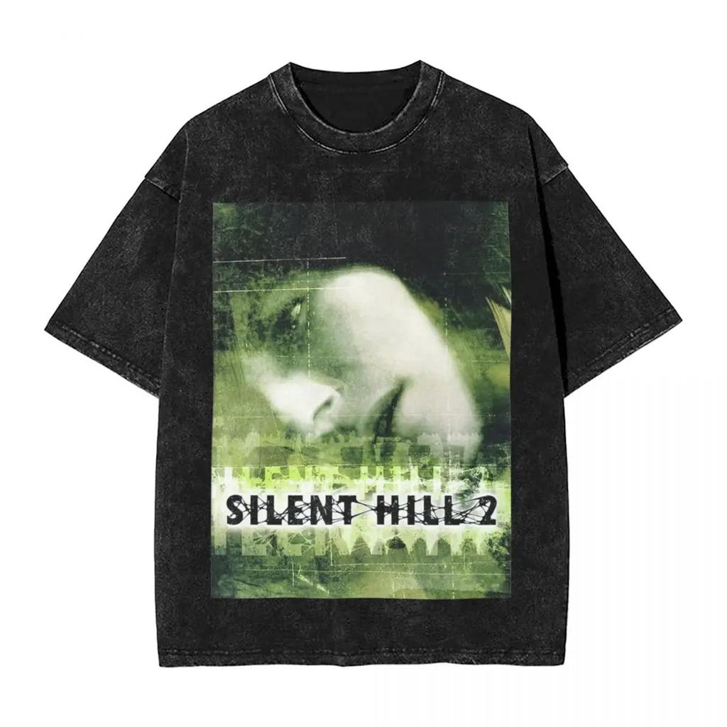 Классическая Хоррор Игра Периферия Silent Hill Графический Принт Футболка Мужская Женская Уличная Мода Харадзюку Y2K Мода Короткий Рукав Оверсайз Топ Летний Новый Футболка