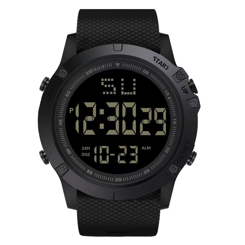 Multifunctional Electronic Watch with Large Dial, Calendar, Week Display, Alarm, Hourly Chime, Luminous Light, and Stopwatch Functions