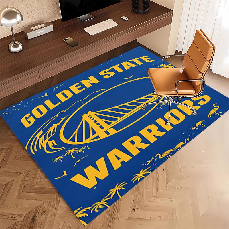 1pc Golden State Warriors logo Print Area Rug - Soft, Washable Non-Slip Indoor Mat, Living Room, Home Office Decorative Rug,Office Decorative
