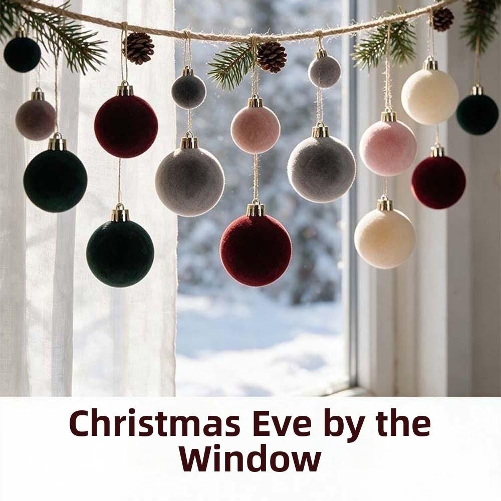 Creative Christmas Balls Fluffy Velvet Ornaments Festive Decor Tree Pendants Gifts
