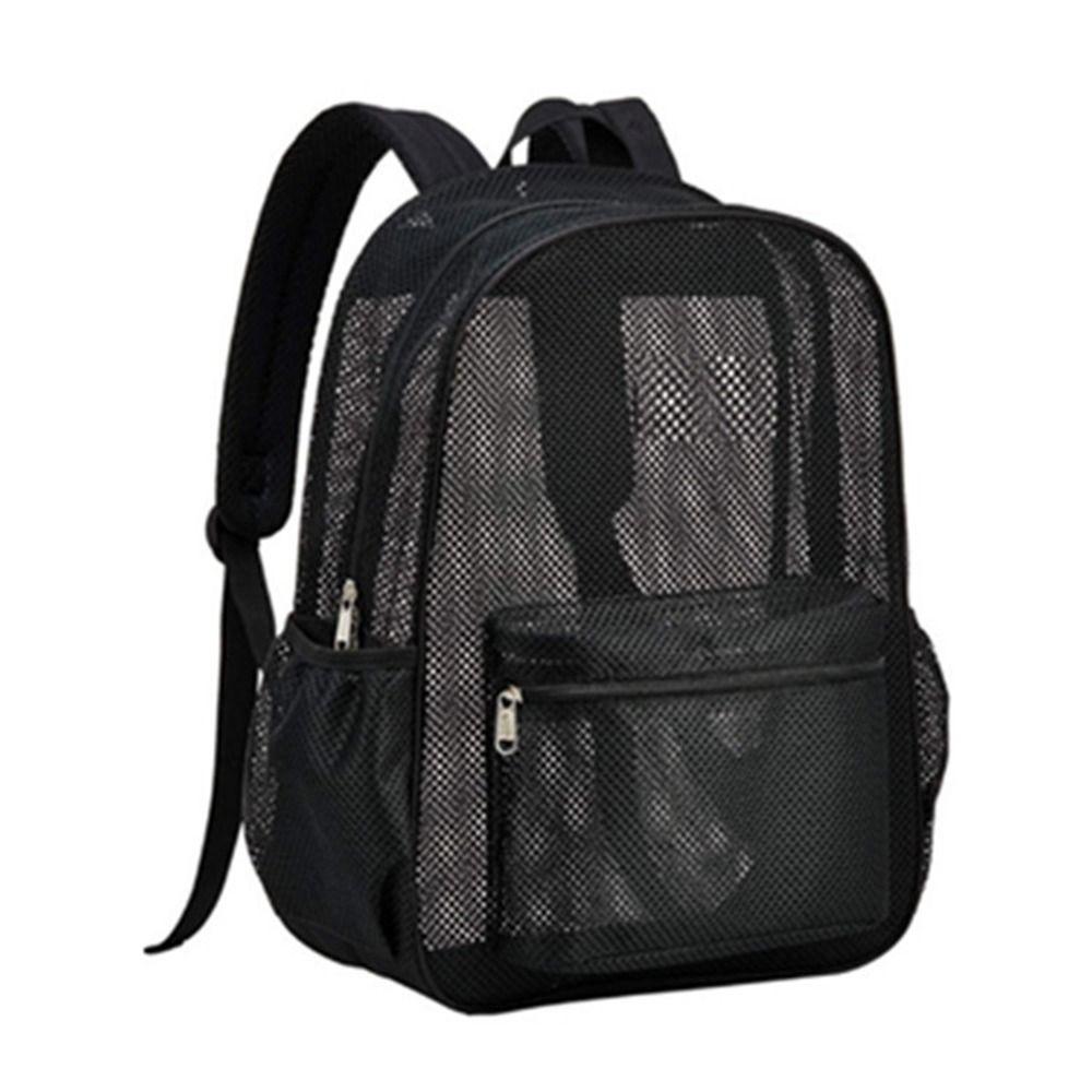 School Bag for Adults See Through Black Mesh Lightweight for School Large Mesh Backpack Heavy Duty
