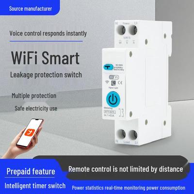 Умный WiFi автоматический выключатель защиты от утечки Tuya с дистанционным управлением и таймером