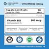 Carbamide Forte Vitamin B12 Tablets 500mcg Supplement for Men & Women 90 Veg Tablets Daily Energy