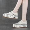 Платформенные парусиновые туфли женские с небольшой высотой подъема повседневные кеды весна новые универсальные спортивные белые туфли