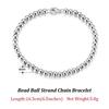 Orsa Jewels 925 стерлингового серебра итальянский 4 мм / 6 мм бусины шарики стрэнд браслет цепь для женщин мужчин браслеты ювелирные изделия оптовая продажа Sb103