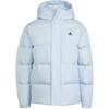 Adidas Puffy Down Jacket With Logo Pattern Hooded Warm Comfortable Casual Jacket Unisex Jacket Blue JM9128