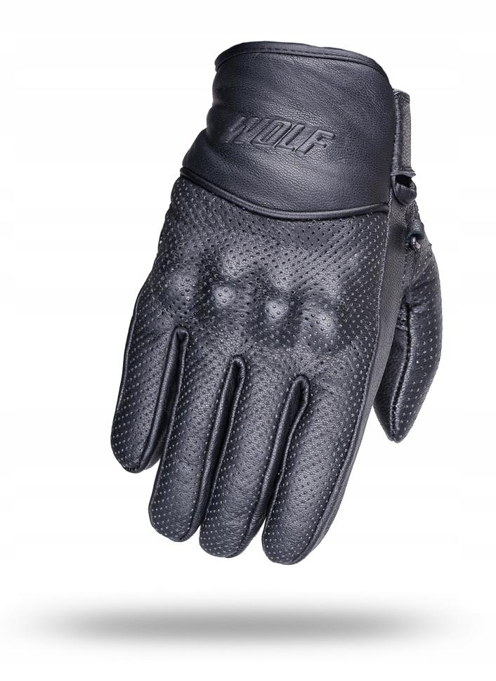 WOLF LEATHER MOTORCYCLE GLOVES ROADSTER BLACK