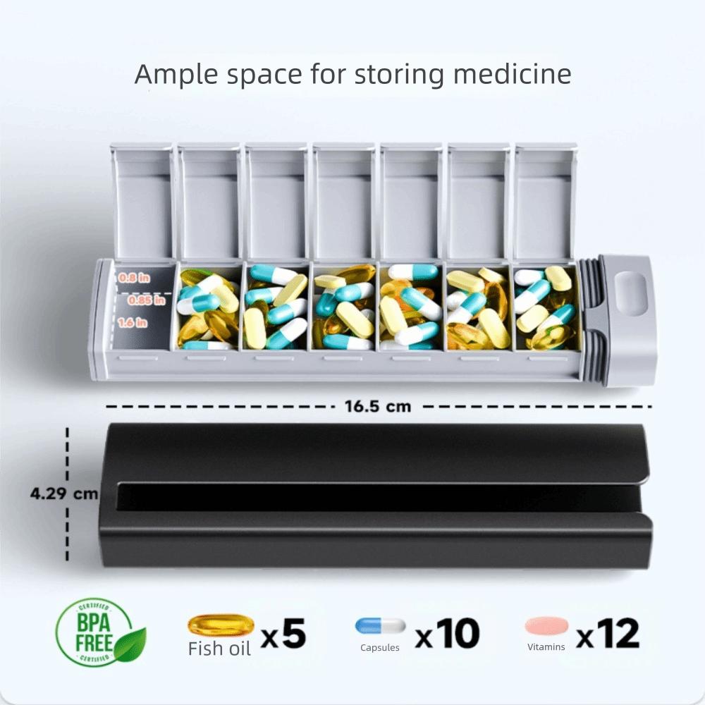 Aluminum Construction Weekly Pill Organizer Large Capacity Pill Organizer Pill Box Supplements