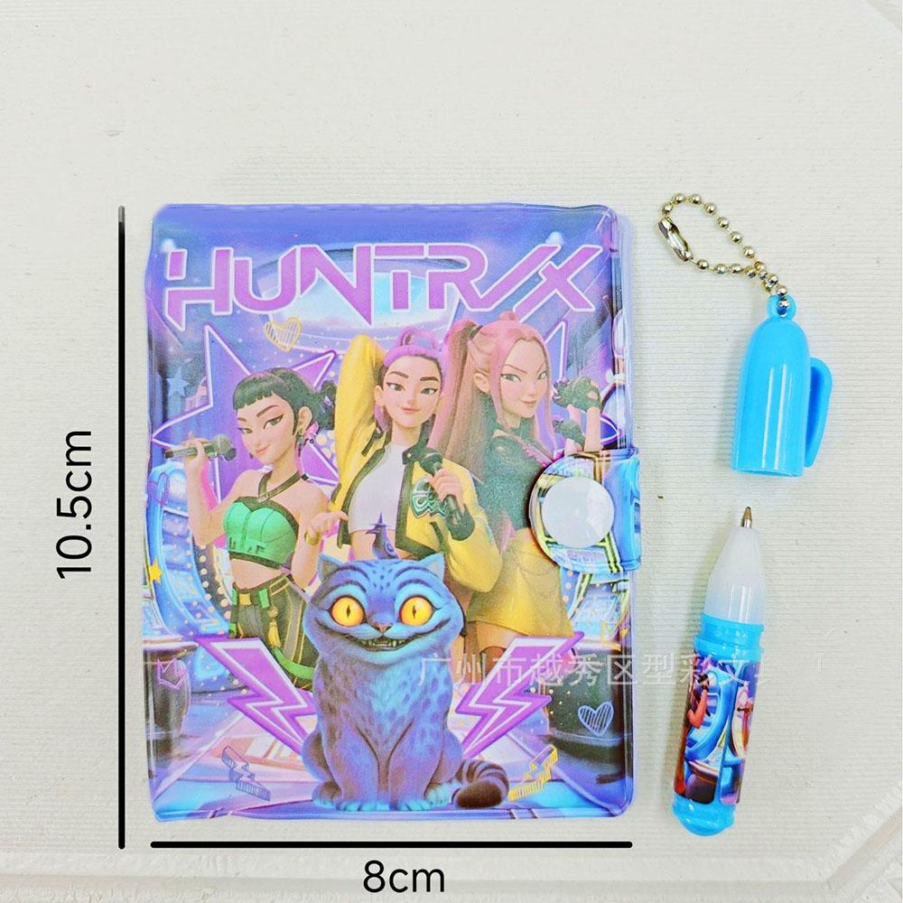 1/4PCS Kpop Demon Hunters Mini Notebook With Ballpoint Pen Anime Stationery Supplies Student Gifts 10.5*8cm